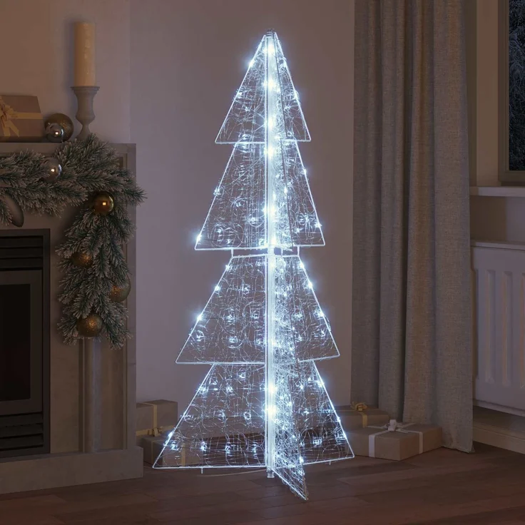 vidaXL Weihnachtsbaum Kaltweiß 150 cm Acryl 160 LEDs 42019207 – Bild 3