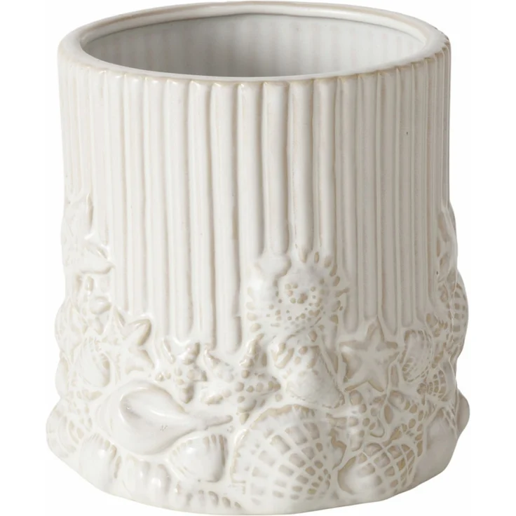 Übertopf CONCHA DH 14x14.50 cm weiß Blumentopf Blumenkübel Pflanzenkübel – Bild 1