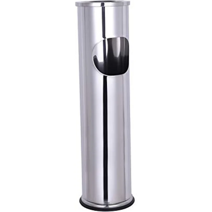 XL Standaschenbecher Windaschenbecher Mülleimer Outdoor Chrom – Bild 2