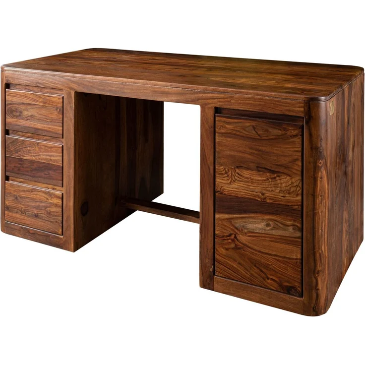 Schreibtisch Sheesham 150x75x78 walnuss gewachst TORONTO #248 – Bild 1