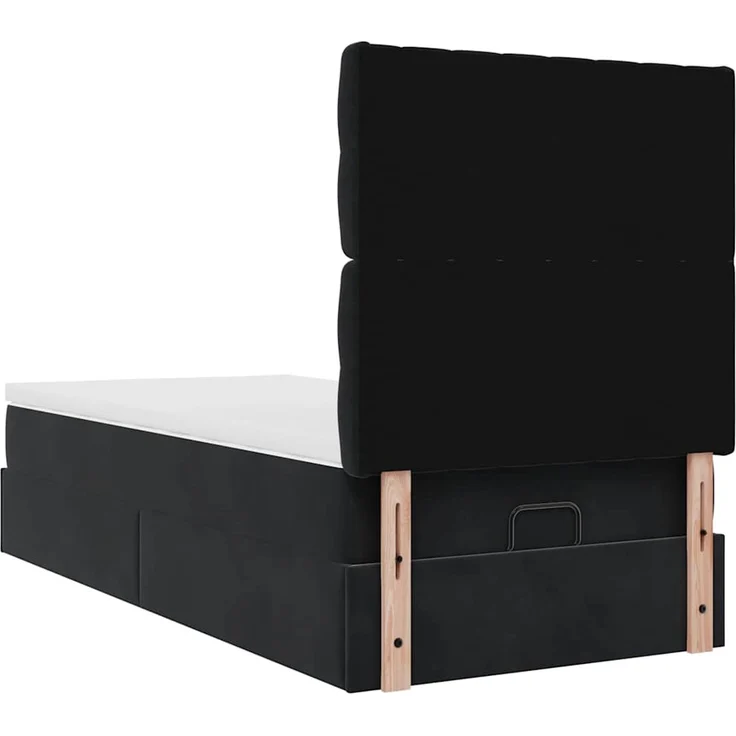 vidaXL Ottoman-Bett mit Matratzen Schwarz 90x200 cm Samt 3313519 – Bild 8