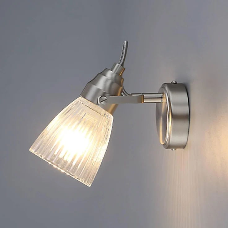 Lindby Wandleuchte Kara, Glas Alu IP44, 1 x 3 W LED – Bild 4