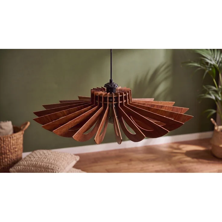 KAWOLA Hängelampe CERVINO Holz walnuss 50 x 68 x 68 cm – Bild 2