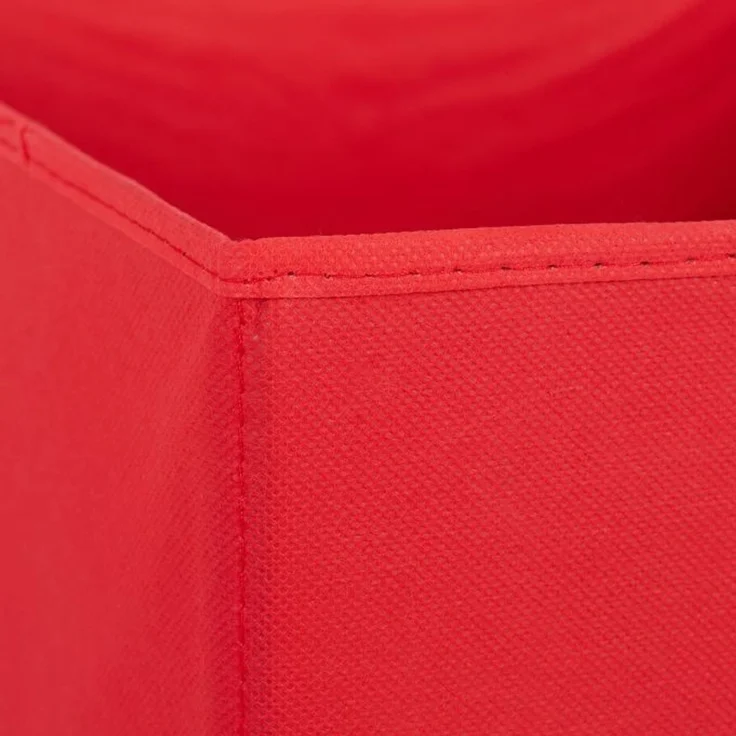 Relaxdays 6 x Aufbewahrungsbox Stoff rot – Bild 8