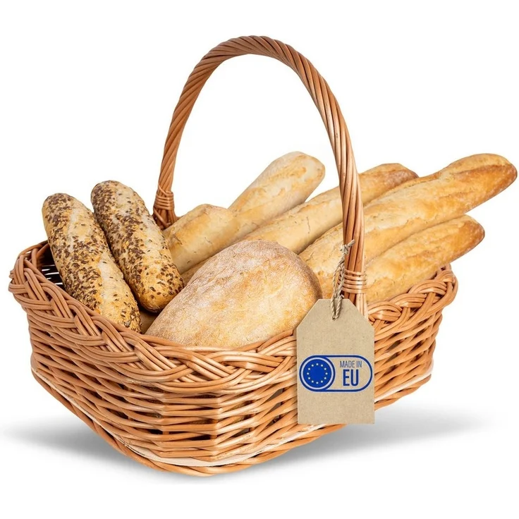 Creative Home Tablett Weidentablett Korbtablett mit Henkel, Boden aus unbehandeltem – Bild 1