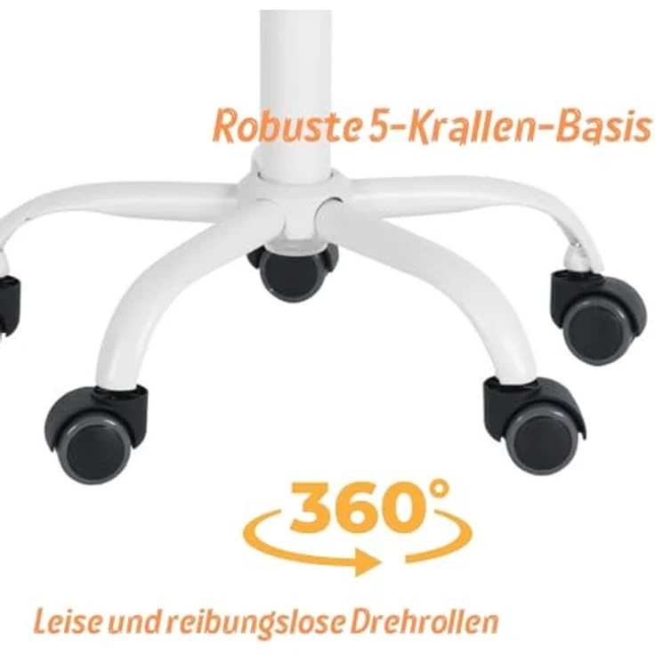FurnitureR Campingstuhl ergonomisch, höhenverstellbarer Drehstuhl, Netzrückenlehne, 38x40 cm Sitz, 32cm Rückenlehne, Metallfuß, 130kg Tragkraft, Dunkelgrau – Bild 6