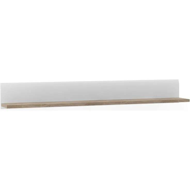 Wandboard, 150cm, in weiß mit Trüffel Eiche Nb. LEGNICA-129, B/H/T ca. 150/19,5/20 cm