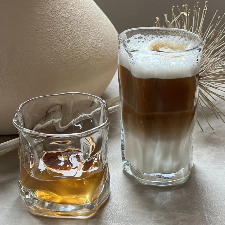 Zoha Glas Diamond Clear Glas Trinkgläser Cocktailgläser, Glas, Hitzebeständig Eiskaffeegläser Tee Wasser Saft Kaffee – Bild 1