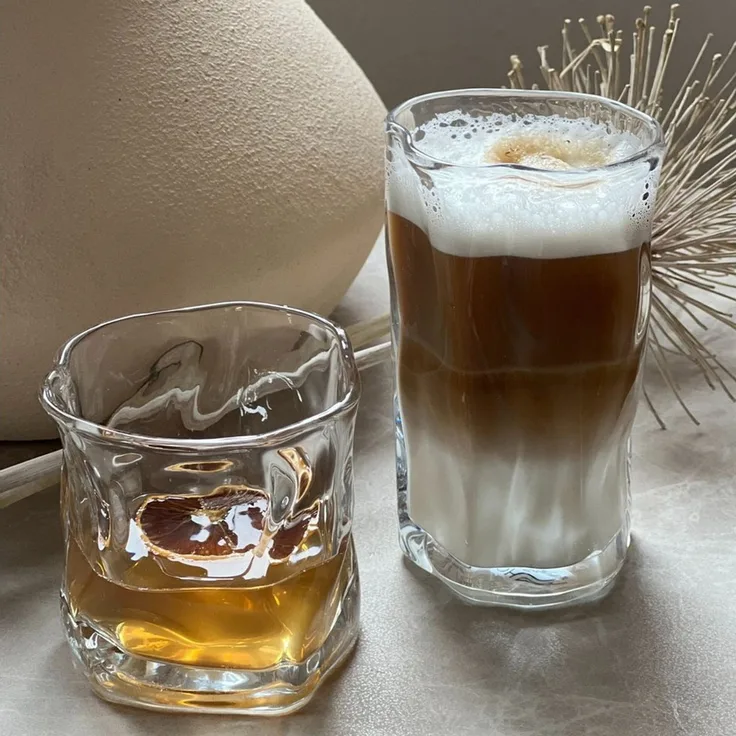 Zoha Glas Diamond Clear Glas Trinkgläser Cocktailgläser, Glas, Hitzebeständig Eiskaffeegläser Tee Wasser Saft Kaffee