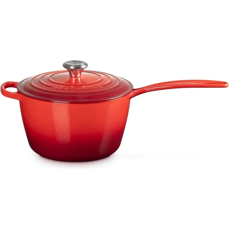 LE CREUSET Kasserolle Stielkasserolle, Rund, Gusseisen, Ø 20 cm, 3,61 kg, Kirschrot, 21181200602430 – Bild 1