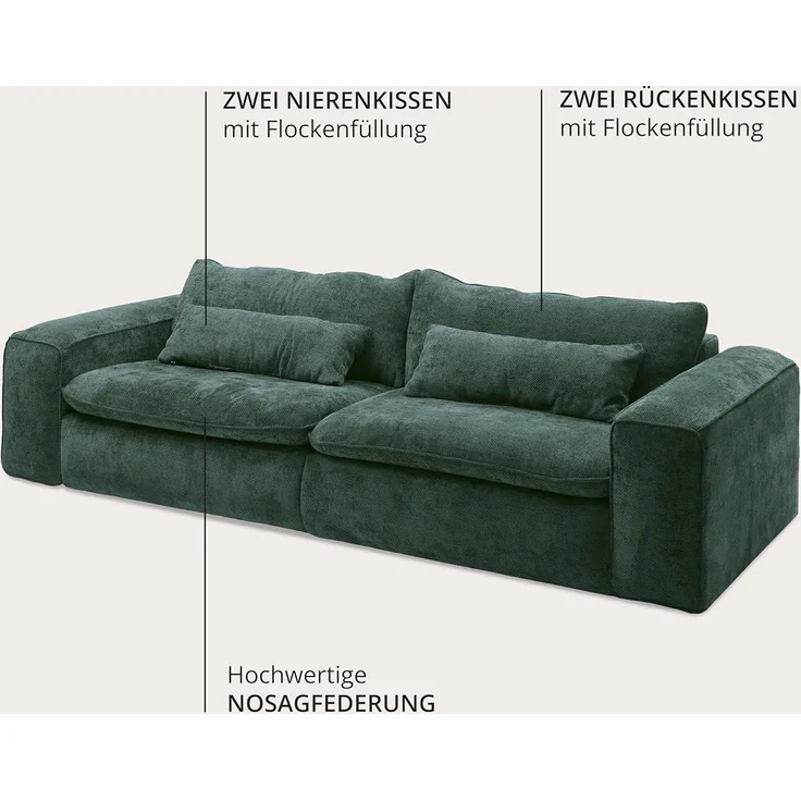 Big Sofa Venice Mikrofaser Eden optional mit Hocker – Ed Exciting Design – Bild 7