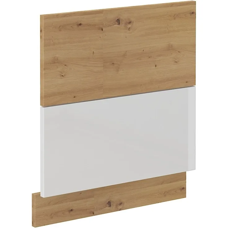 Frontblende für integrierten Geschirrspüler 60 cm Eiche Artisan + Weiß Hochglanz