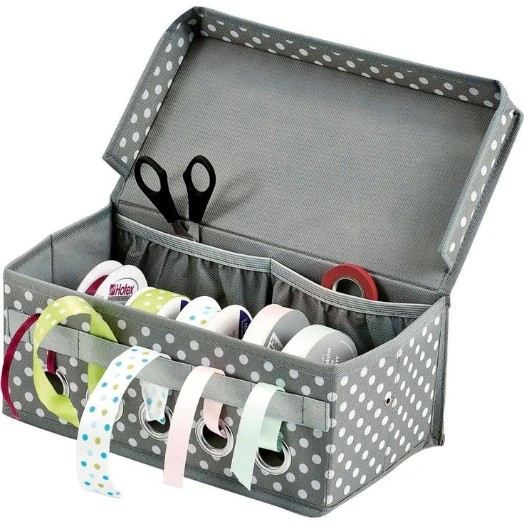 Zeller Present Aufbewahrungsbox, (Geschenkband-Organizer, aus Polyester