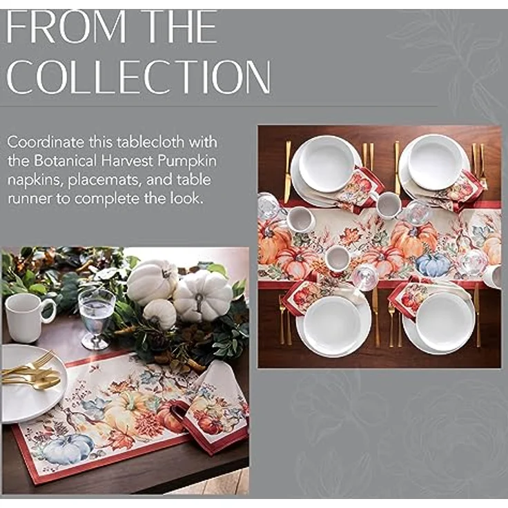 Elrene Home Fashions Botanical Harvest Kürbis-Tischdecke, 132,1x177,8 cm, rechteckig – Bild 7