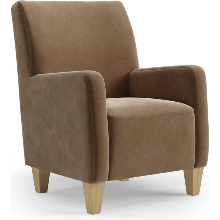 Cavadore Sessel Vida / Polstersessel im trendigen Design / 74 x 93 x 81 / Mikrofaser, Hellbraun