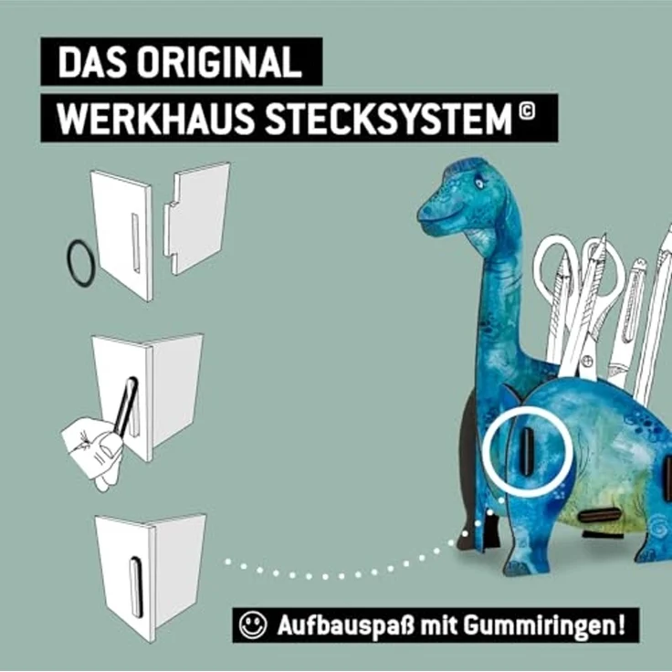 Auswahl Werkhaus Stiftebox Dinos Stiftehalter Brachiosaurus WE2067 – Bild 4