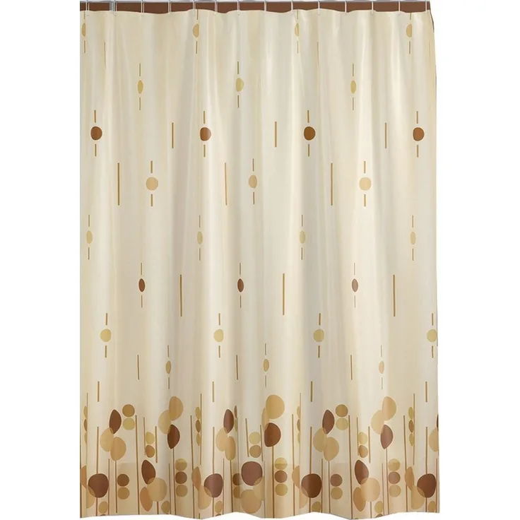 Ekershop Duschvorhang Textil Hel & Dunkel Braun Beige für Duschstange Breite 240 cm (inkl. Ringe), Höhe 200 cm, wasserabweisend, waschbar, bügelbar