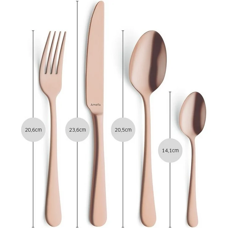 Amefa AUSTIN Besteckset 24-teilig PVD kupfer mattiert – Bild 2