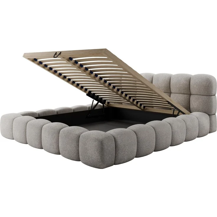 Compleo Polsterbett BUBBLE boucle Designerbett 140/160/180x200 BIZU, Wolkenbett, TOPSELLER Stauraumbett MADE IN EU – Bild 1