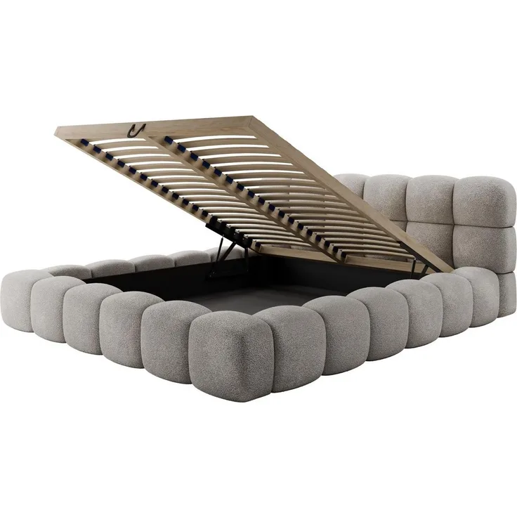 Compleo Polsterbett BUBBLE boucle Designerbett 140/160/180x200 BIZU, Wolkenbett, TOPSELLER Stauraumbett MADE IN EU