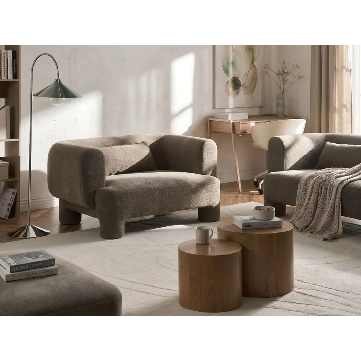 Sofa 2-Sitzer HOGBO Stoff Braun – Bild 3