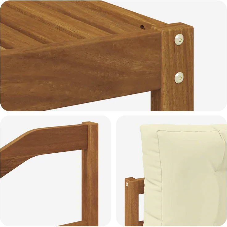 vidaXL Outdoor-Sofagarnitur 4 stk. 4-Sitzer Natur und Creme 3367418 – Bild 5