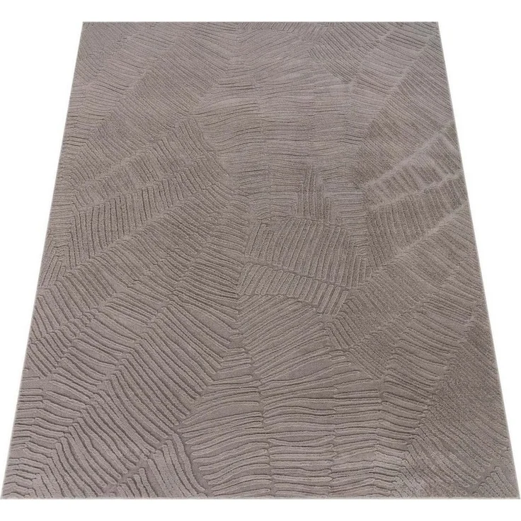 TaraCarpet Teppich Taipe-Pianta Hasenfell extra weich Hoch-Tief-Struktur, rechteckig, Höhe: 13 mm, Hasenfell Blätter grau Wohnzimmer Schlafzimmer Esszimmer 60X110 – Bild 3
