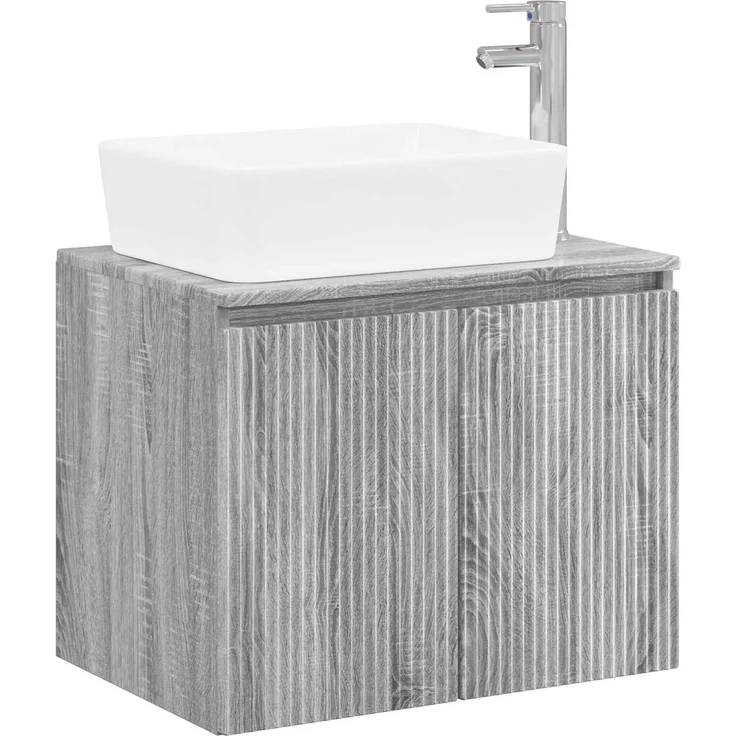 vidaXL Waschbeckenschrank Grau Sonoma 62,5 x 44,5 x 80 cm 3404336 – Bild 2
