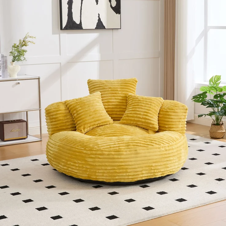 ZUBALIYA Sofa 108x52 cm, mit Cordbezug, mit breiten Armlehnen, mit Schaumstoffpolsterung, für Wohnzimmer und Apartments – Bild 7