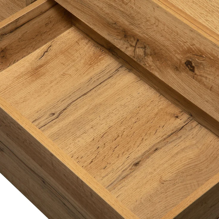 TV-Schrank 180 cm Eiche und Anthrazit, modernes Lowboard mit Flügeltür, Schubladen und offenen Fächern – Bild 9