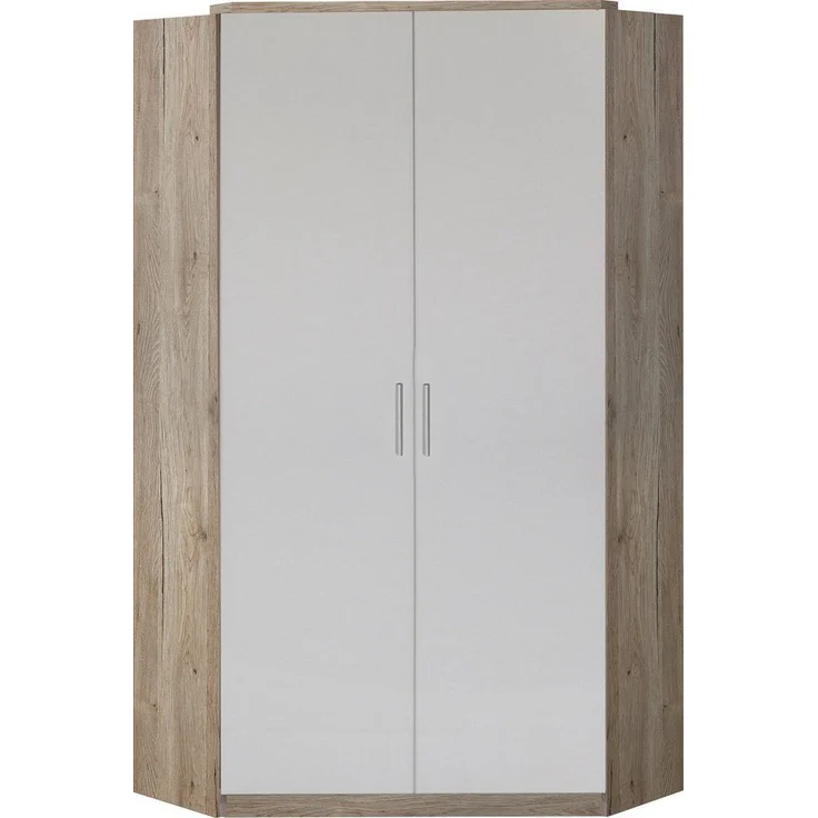 Eckschrank Kleiderschrank Joker 95x95cm 2-türig Farbe: weiß – Bild 1