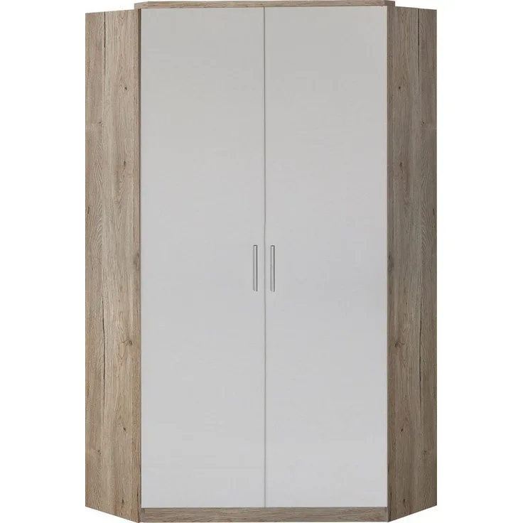 Eckschrank Kleiderschrank Joker 95x95cm 2-türig Farbe: weiß