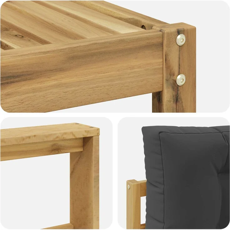 vidaXL Outdoor-Sofagarnitur 4 stk. Weiß und Anthrazit Polyester 3386276 – Bild 5