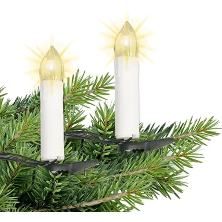 Gartenpirat LED-Lichterkette 14,5m 30 LED-Kerzen warmweiß Timer Weihnachtsbeleuchtung Innen&Außen – Bild 2