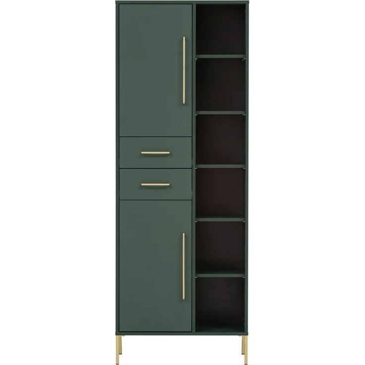 Lomadox Hochschrank KELLA-80 mit offenen Fächern in waldgrün, B/H/T: ca. 67,1/184,3/33,1 cm – Bild 1