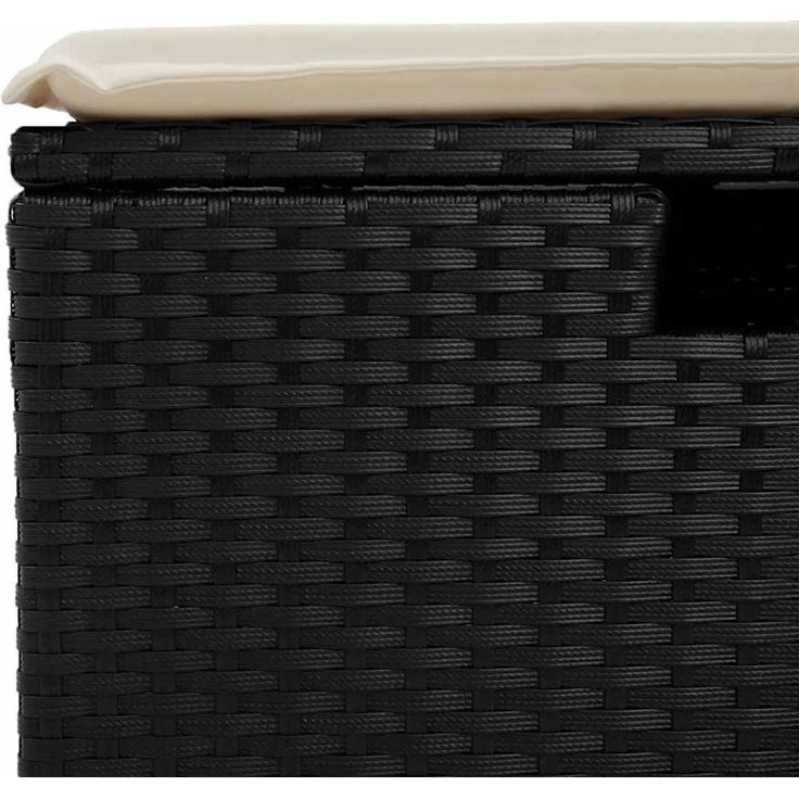 vidaXL 4-tlg. Garten-Sofagarnitur mit Kissen Schwarz Poly Rattan 3325948 – Bild 10