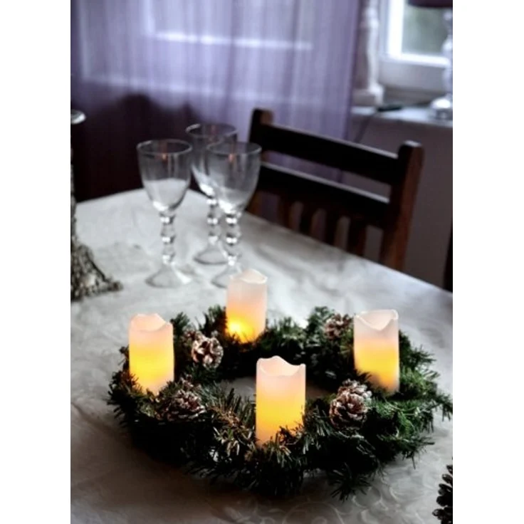 LED Kerzen -Advent mit Timer, Fernbedienung, 10cm, weiß, 4er-Set – Bild 3