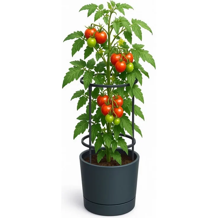 Pflanzkübel m. Rankhilfe Anzucht Tomatentopf Pflanz Kübel Blumentopf Pflanzgefäß