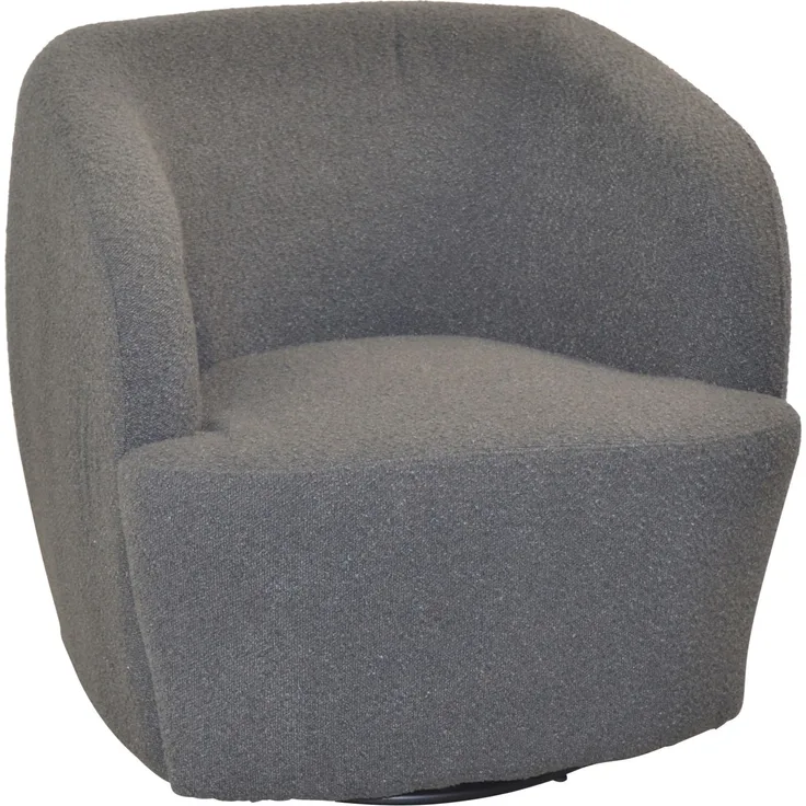 Drehbarer Polstersessel "Conny" im Retrostyle, grau