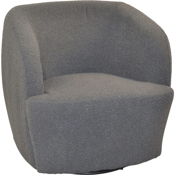 Drehbarer Polstersessel "Conny" im Retrostyle, grau – Bild 1
