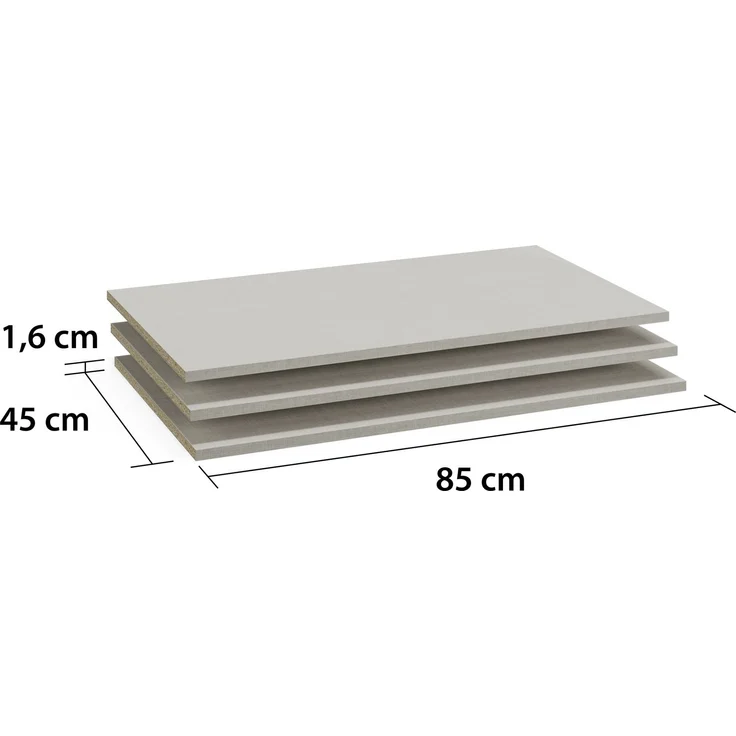 rauch Zubehör, Einlegeböden 3er-Set, für Schwebetürenschränke von rauch mit einer Elementbreite von 87,5 cm und einer Schranktiefe von 59 cm – Bild 2