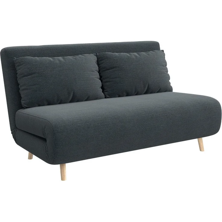 HOMCOM Schlafsofa 2-Sitzer-Sofa mit Bettfunktion, 2 Kissen, Polstersofa 1 Teile, für Wohnzimmer, Schlafzimmer, Dunkelgrau – Bild 1