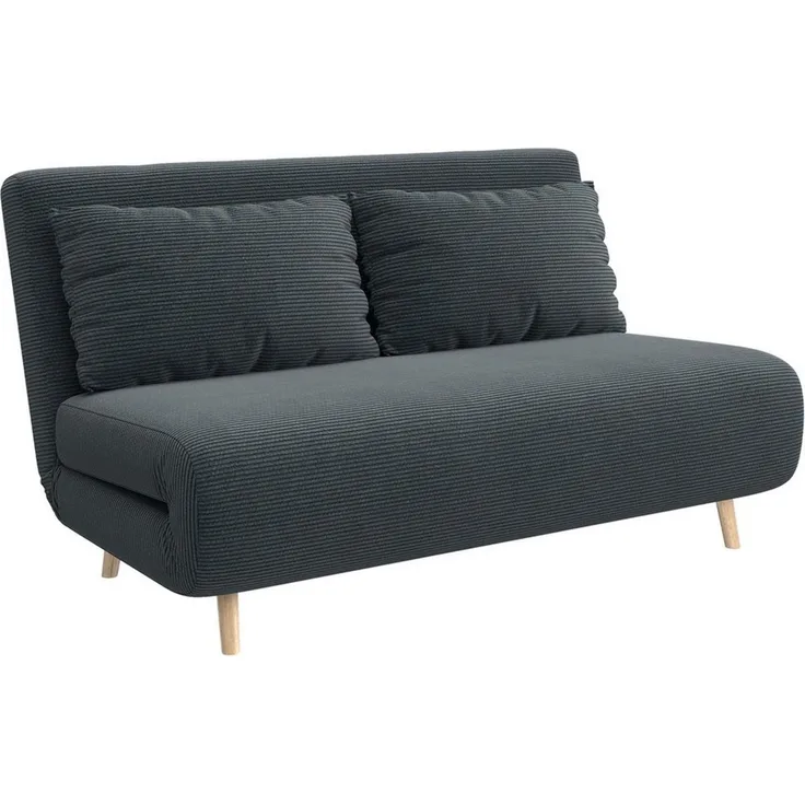 HOMCOM Schlafsofa 2-Sitzer-Sofa mit Bettfunktion, 2 Kissen, Polstersofa 1 Teile, für Wohnzimmer, Schlafzimmer, Dunkelgrau