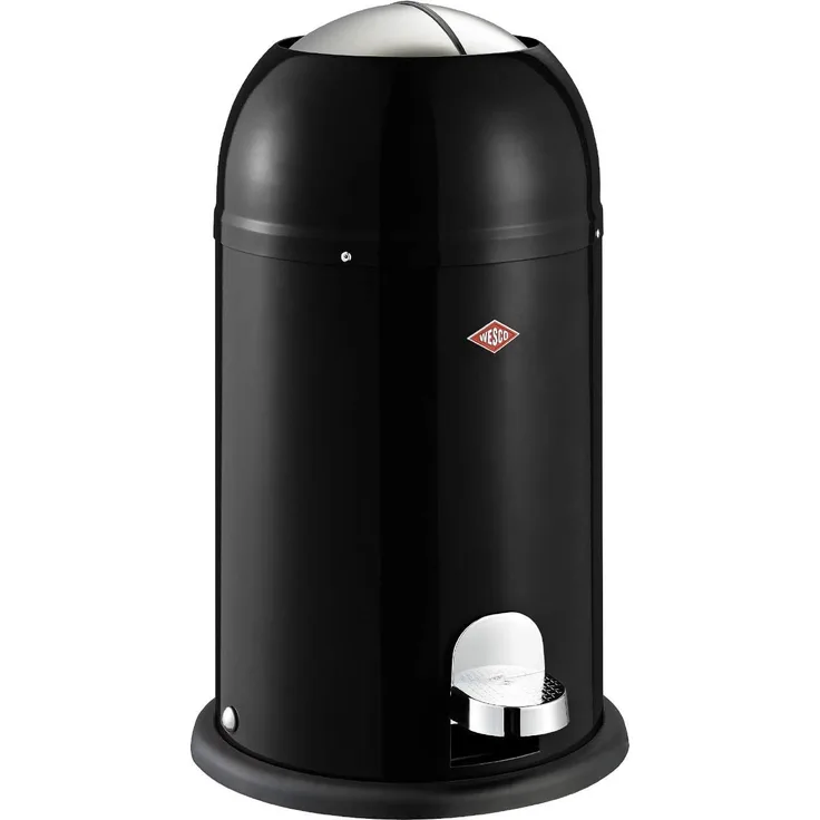 Wesco 180 312 Kickmaster Junior Abfallsammler 12 Liter schwarz 30 x 30 x 51cm (L-B-H), Edelstahl