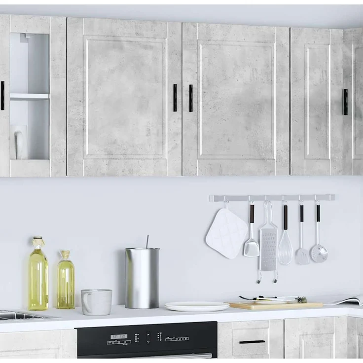vidaXL Küchen-Hängeschränke 2 Stk. Porto Betongrau Holzwerkstoff 854046 – Bild 7