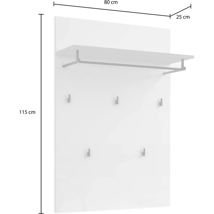 Garderobenpaneel >Atrium< in weiß, Holzwerkstoff - 80x115x28cm (BxHxT) – Bild 6