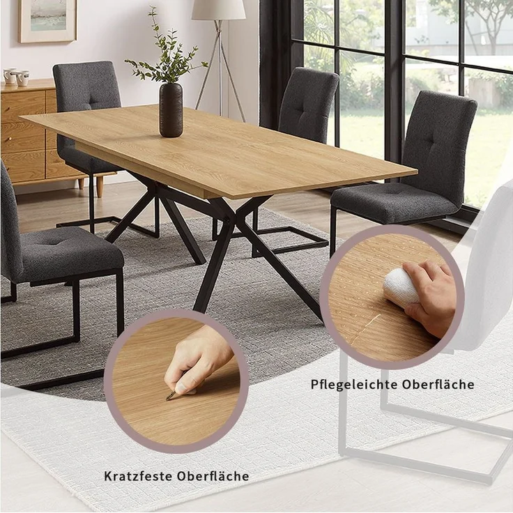 INOSIGN Esstisch Vendy, ausziehbarer Tisch mit pflegeleichter Oberfläche, 160-210 cm – Bild 3