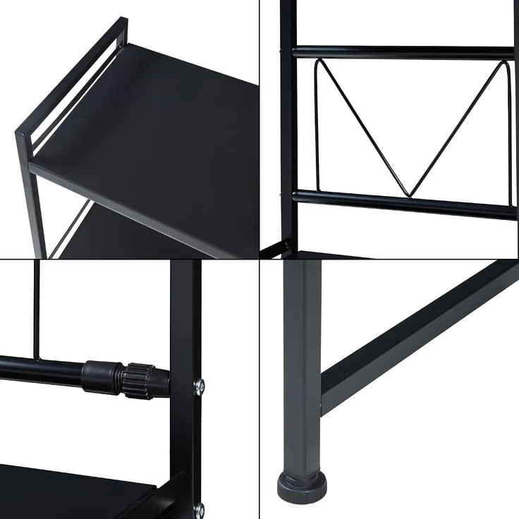 Küchenregal Sorsele verstellbar 79x40-63x32 cm Schwarz [en. casa] – Bild 9