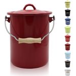 Karl Krüger Emaille Mülleimer mit Deckel