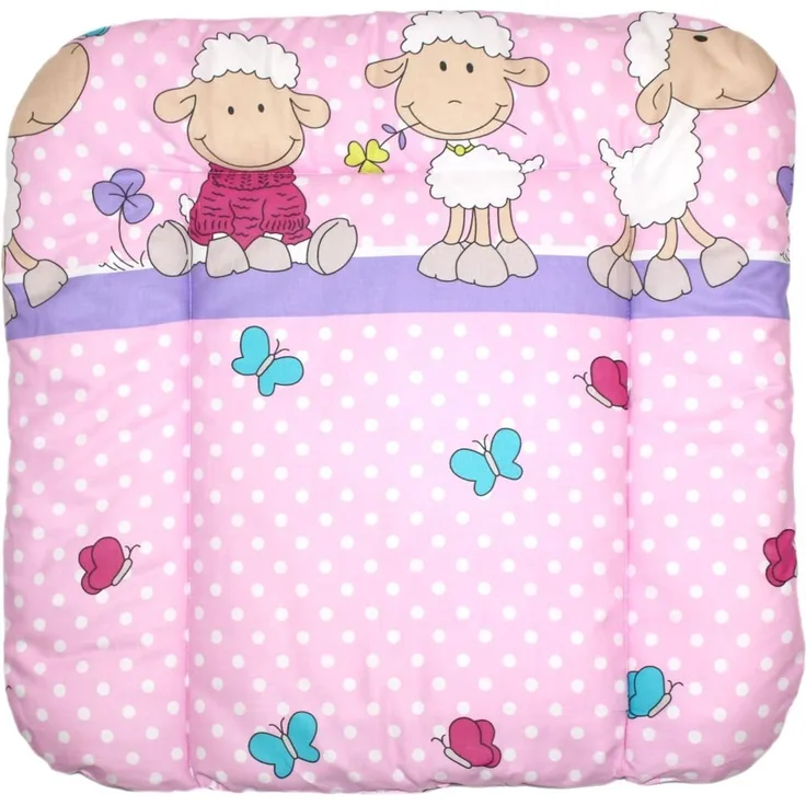 Baby Auflage Wickelauflage - Schaf rosa/violet - 70x50 cm 70x70 cm 70x85 cm Wickeltischauflage 70x85 cm